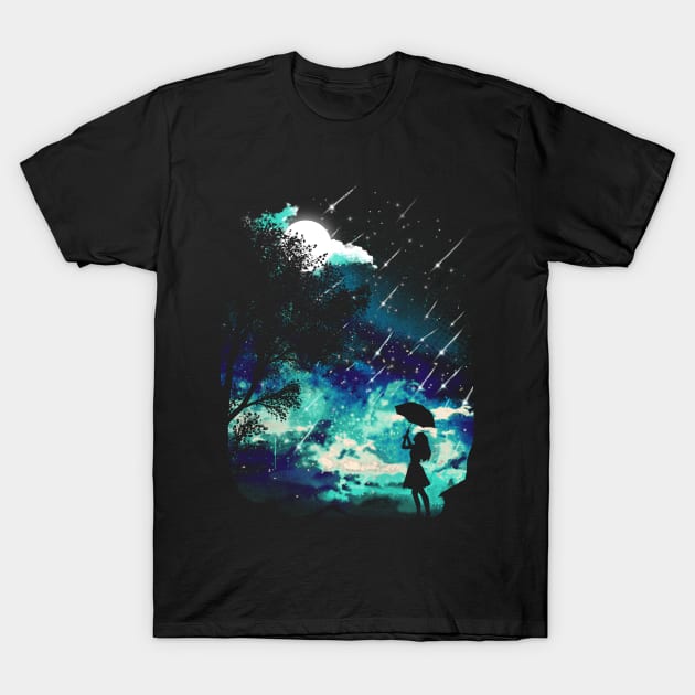 Meteor Shower T-Shirt by Heksiah